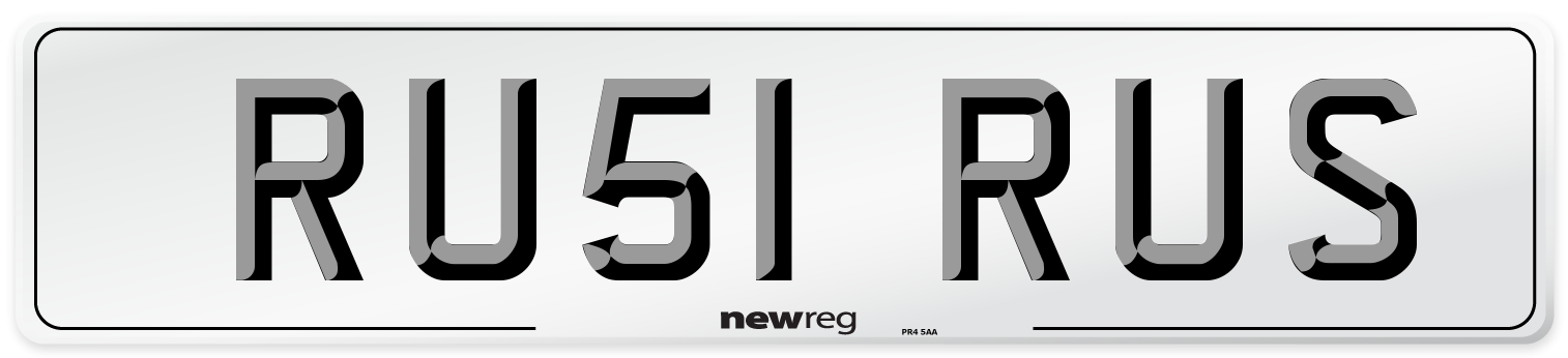 RU51 RUS Number Plate from New Reg